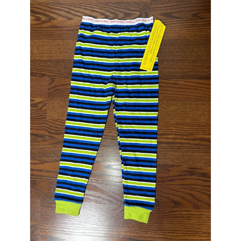 Peek-A-Boo Kids Halloween Mummy Loves Me Pajama Set Blue Striped 4T NWT